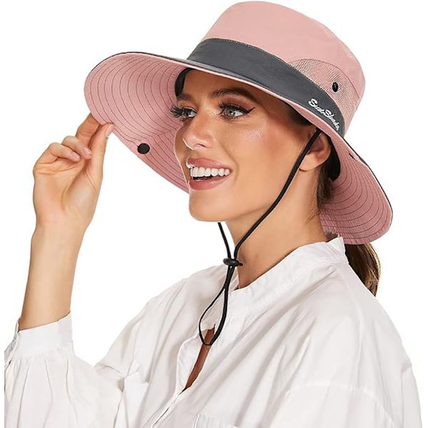 Solhat mr dam UV-beskyttelse 1 sommerhue fiskehat fiskehat boonie fiskehat pink