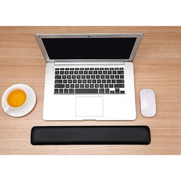 Keyboard Wrist Rest - 410x80x22 mm - Black Fabric - Ergonomic Support for Computer Work
