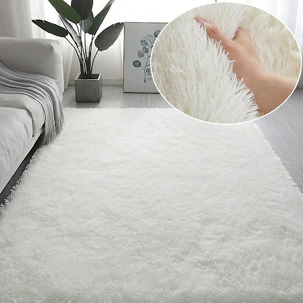 Fluffiga Regnbågsmattor för Barnrum Mjuka Shaggy Mattor Vardagsrum Barn Babyrum Barnkammare Lekrum Söt Inredningsmatta Vit White 80x160cm