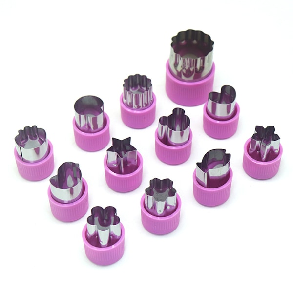 12 stycken/set formar för frukt- och grönsaksskärare Purple