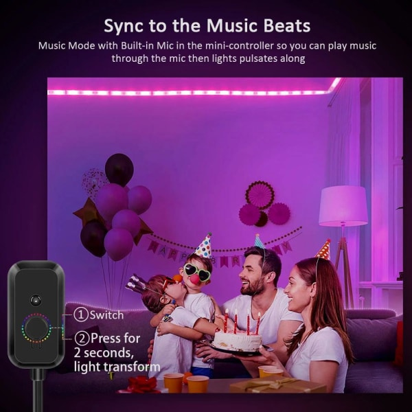 RGB 20m LED-slinga RGB5050 Musik Synk LED-remsa MultiColor ColorRGB 20m 5050 LED-remsa