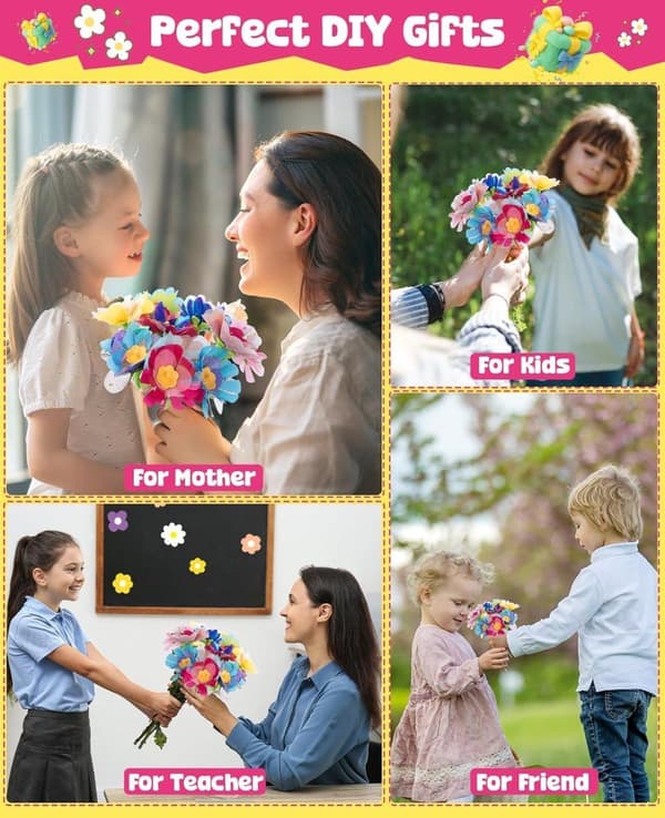 Blomsterleker DIY Pysselsett for Barn 4-9 år Jenter & Gutter, Pedagogiske Leker_TF_TF