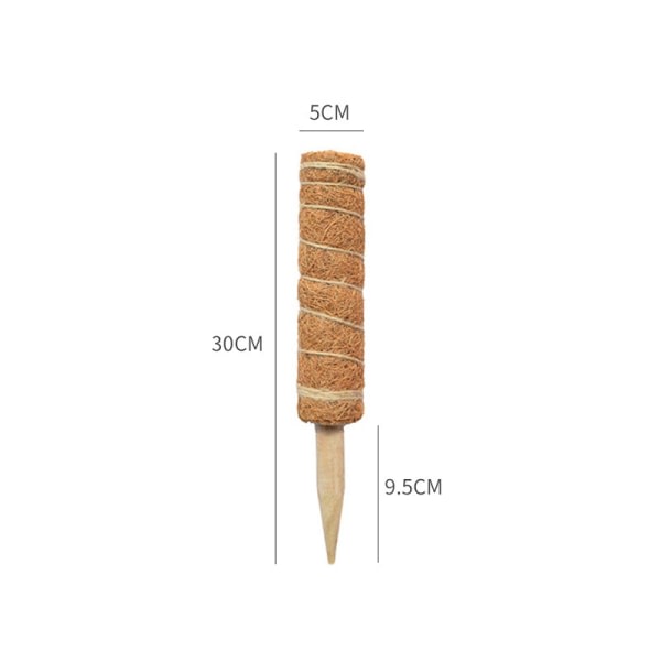 30 cm klätterväxtstöd, kokosnötfiberstammar för Monstera-växt naturliga växtstöd CDQ