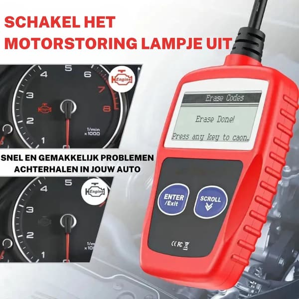 OBD2 - scanner - OBD - Bildiagnostik - Ryd fejl - Hollandsk sprog - Bilscanner