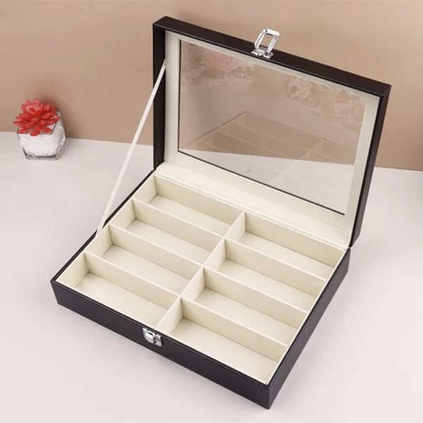 Brilleræske 8 Rum / Brilleopbevaring - Briller Opbevaring Black Svart