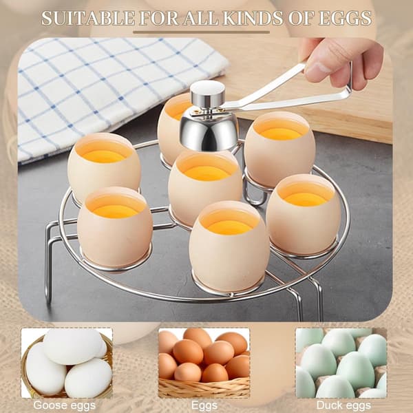 Eggeskallkutter - Rustfritt stål - Eggeskallåpner - Eggedekapitator - Eggedekapper - Eggeskiver - Eggetopper - Eggeskallsplitter ...