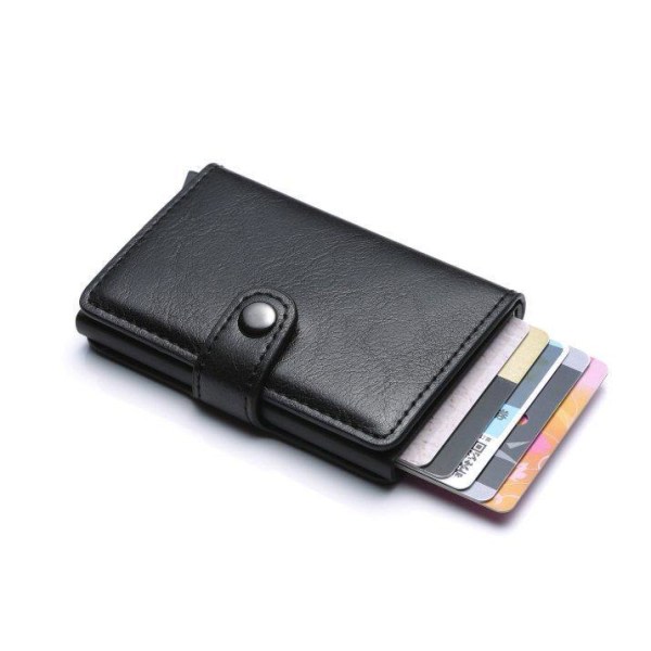 PopUp Smart korthållare skjuter Fram 8st Kort RFID-NFC Säker- Sv zdq