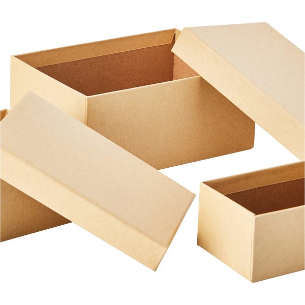 CDQ Små, medelstora och stora rektangulära häcklådor (paketti med 3), brun