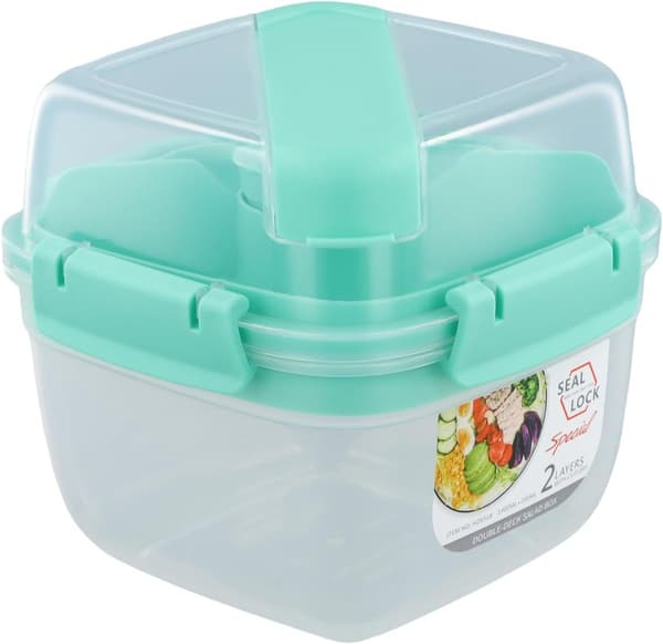 Lunch Box - Bento Box - 1300 ml with Divided Compartments - Built-in Reusable Spoon - Leak-proof