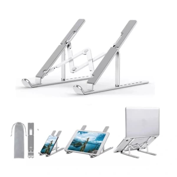 Sammenklappeligt Laptopstativ Justerbart Ergonomisk Design Universelt til Kontor og Tablets