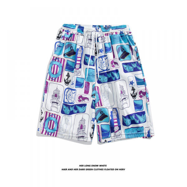 Strandshorts med fargeglada print for män Hot Summer Badbyxor Sport löparbaddräkter med mesh -DK7003 zdq
