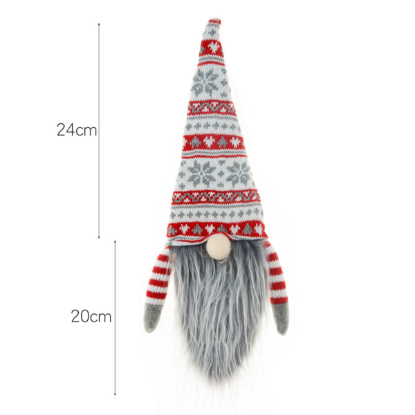 1 x Christmas Euro Knit Wool Ansiktslös gammal man skägghattskydd (stil 4)