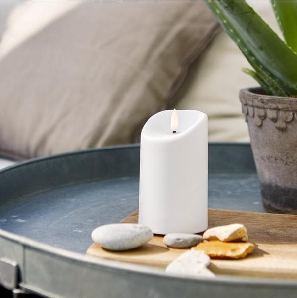 LED-blokklys med timer, hvit INNE/UTE Hvit Hvit White 13 cm