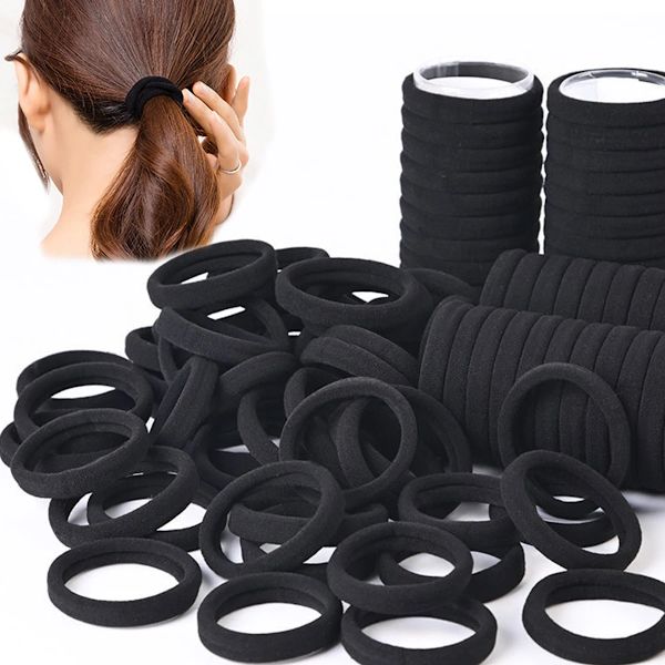 50/100 st svarta hårband för kvinnor flickor hårband hög elastisk gummiband hårband hästsvanshållare scrunchies tillbehör khaki 50pcs