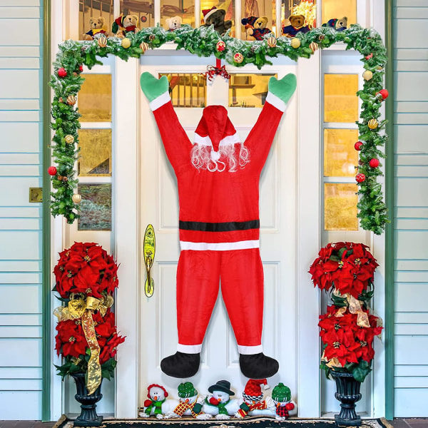 67\" stor jultomte juldekorationer 5,6 ft hängande jultomte kostym från ränntak jul jultomte dekorationer för inomhus utomhus
