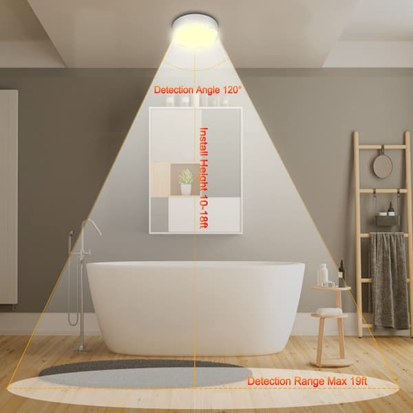 Ceiling light with motion sensor, battery operated, 400 lumen, 6000K - 18 cm