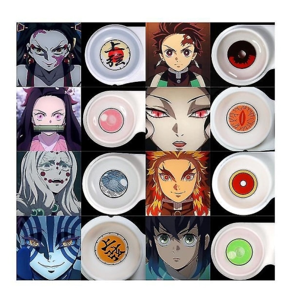 Demon Slayer Anime Cosplay Färg Kontaktlinser-kamado Tanjirou