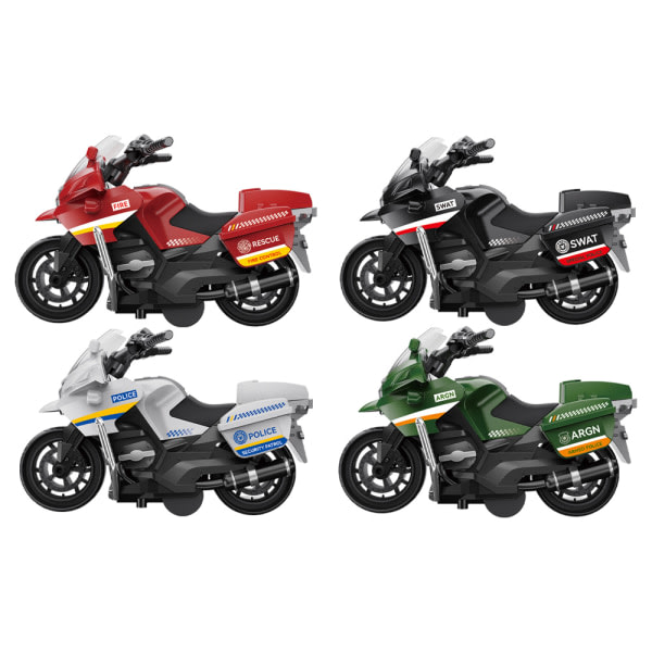 CDQ Pojkar tröghetsleksak motorsykkel modell 4 deler