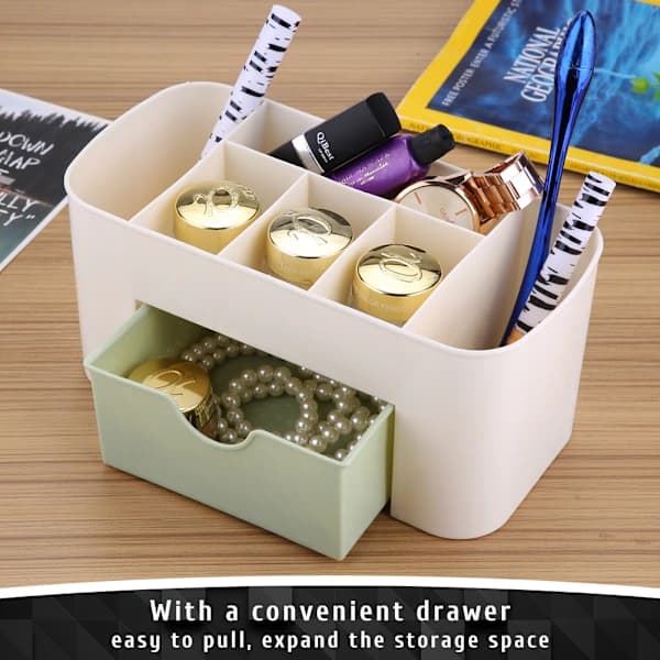 Multifunctional Green Home Office Desk Organizer Storage Box Pen Holder Makeup Storage