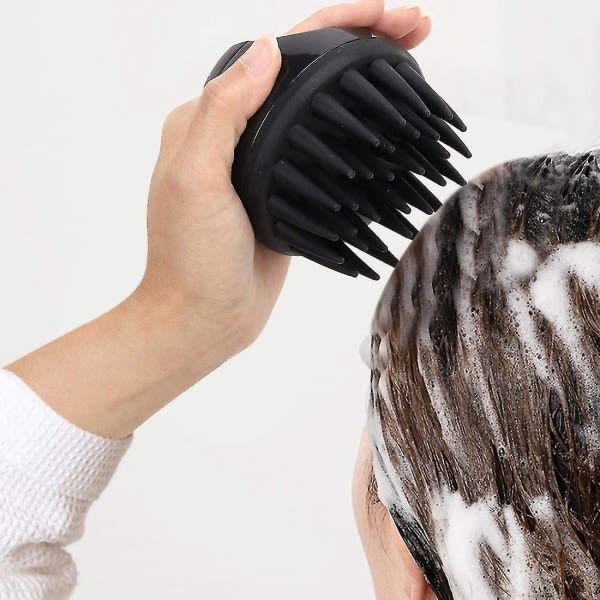 Silikon hårbottenschampo massageborste duschhuvud massager hårkrubber for mjäll [gratis frakt sort