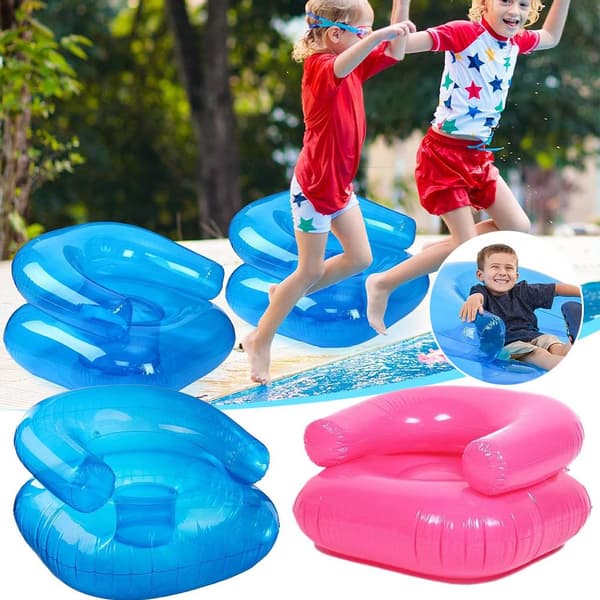 Oppustelig Poolsofa Luftstol Strandpool Spillesæde PV Blue Child