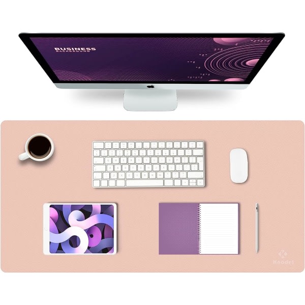 CDQ Skrivbordsmatta, Skrivbordsmatta, Skrivbordsmatta 40cm x 80cm, Laptopmatta, Skrivbordsmatta for kontor og hem, dobbeltsidig (rosa)