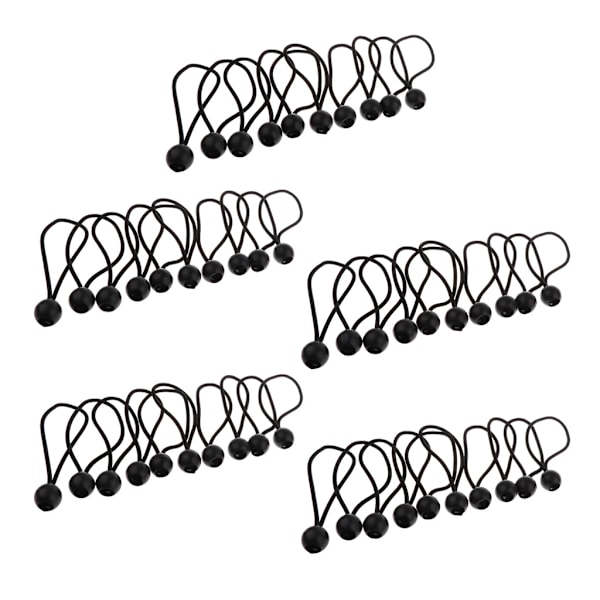 50 stk 162 mm 5 mm kraftige kule strikk tauer elastiske tau for å sikre baldakin telt presenning WHITE