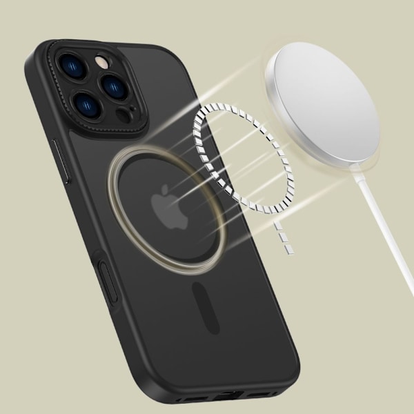 Kompatibel med iPhone, Tech-Protect iPhone 16 Pro Max Skal MagSafe MagCam Matt Svart 70