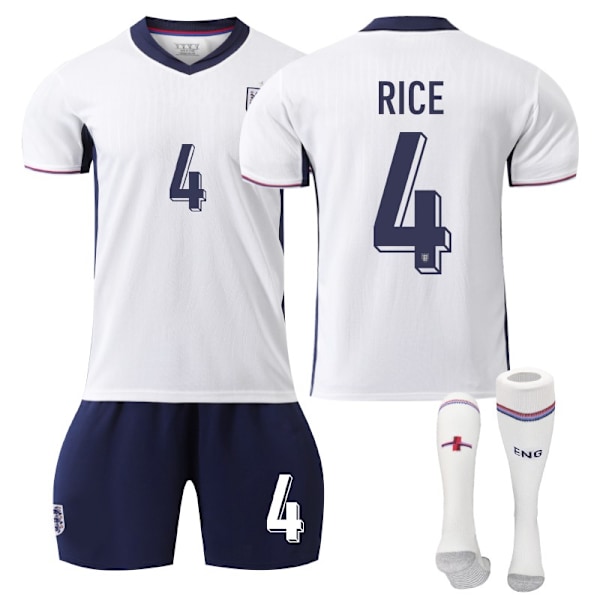 2024-2025 UEFA England Nr. 4 Jerseysett NO. 4 Rice NO.4 Rice xxl(185-195cm)