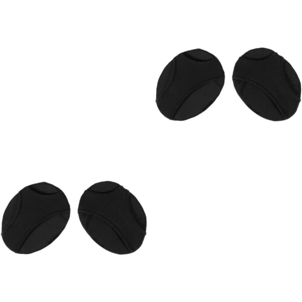2 Par 2 Hål Silikonigel Hälkuddar Framfots Halvgårdsdynor Anti-Slip-Kuddar Framfotsvalvstöd Högklackade Skor Innersulor - L (Svart)
