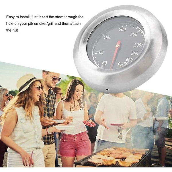 60~430 Grilltermometer i rustfritt stål BBQ Grilltemperatur