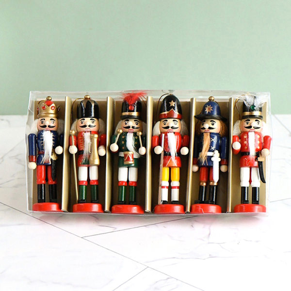 1. 13 cm nøtteknekkerdukke soldat henge juledekor hjem tilfeldig farge 1 stk