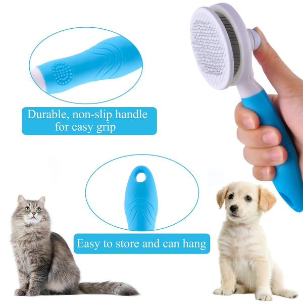 Kattborste, självrengörande slickerborstar för att fälla och sköta tar bort lös underull, mattor och trassligt hår. null ei yhtään