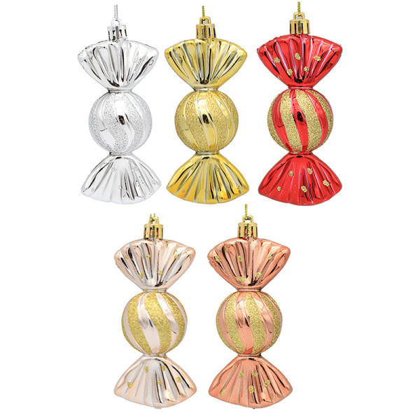 5 st julgodishängare Röd godiycka Xmas Tree H Guld one size