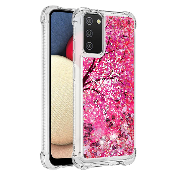 Case till Samsung Galaxy A02s Glitter Liquid Cute Clear Silicone Tpu Shockproof Cover - Sakura null ingen