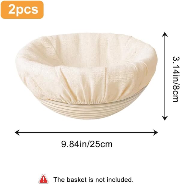 2-pack - Jäsduksöverdrag - Jäsduk - Bomull - Linne - Håller - Damm - Brödbakningsentusiaster