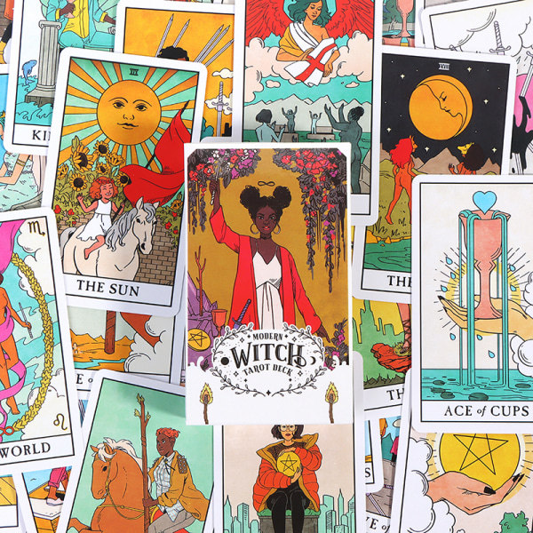 Den moderna häxan Tarot engelska spådomsspel förutsägelse Multicolor onesize