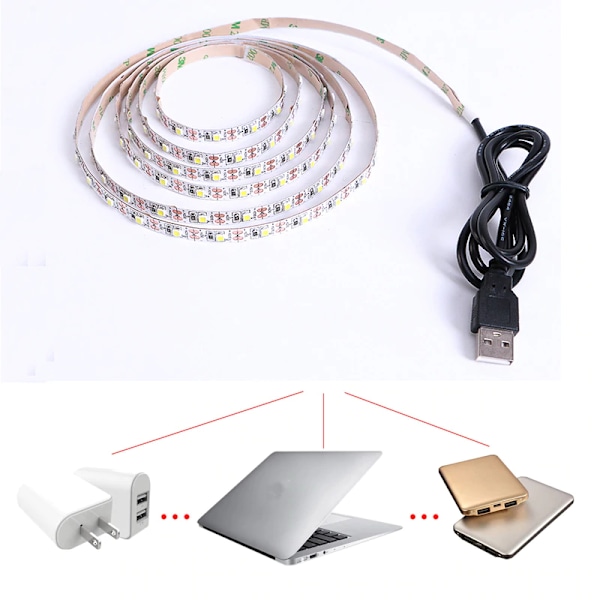 USB-LED-nauha Lämmin Valkoinen 4 metriä TV:lle