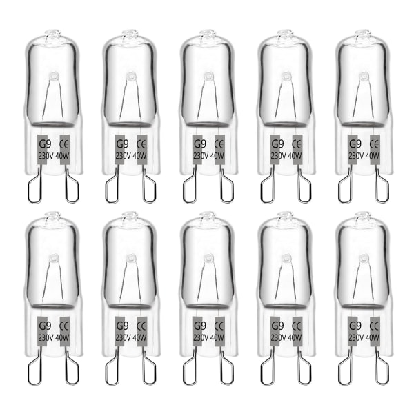 G9 halogenlampa 40W 230V, 480LM 2900K varmvit, 10-pack