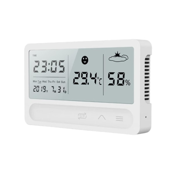 Digital hygrometer Indendørs termometer Temperatur Fugtighedsmåler Rum- og luftfugtighedsmåler til hjemmekontor (1 stk, hvid) zdq