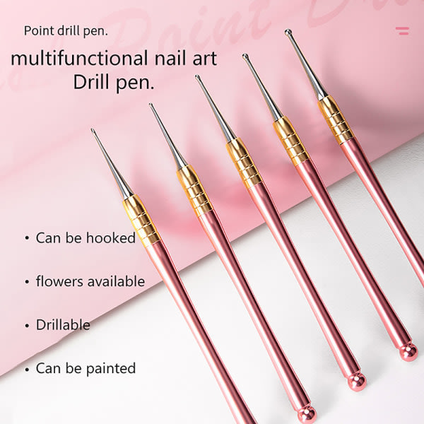 CDQ 5 st/sæt Nail Art Penna Prickar Ritning Sæt