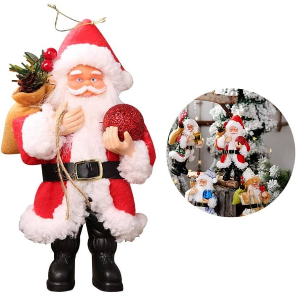 Heyone Jul Stående Tomte Figur Dekorationer (röd)