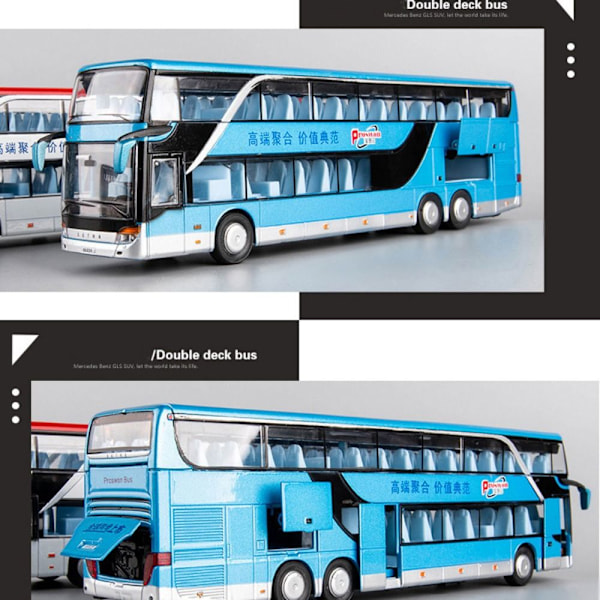 Legeringsbusmodel Dobbelt Sightseeingbus BLÅ blue