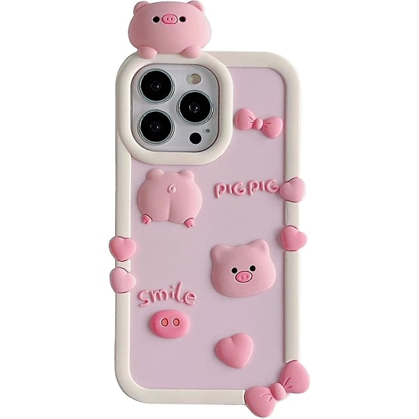 Söt rosa valp gris för iPhone 13pro/14Promax phone case