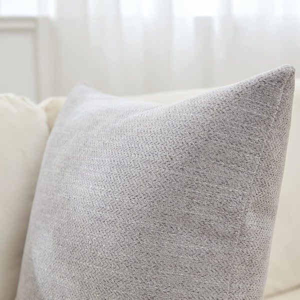 Putetrekk 18x18 tom Sett med 2 Grå dekorative putetrekk Firkant aksenttrekk for sofa Sofa Stue Farmhouse Hjemmedekor