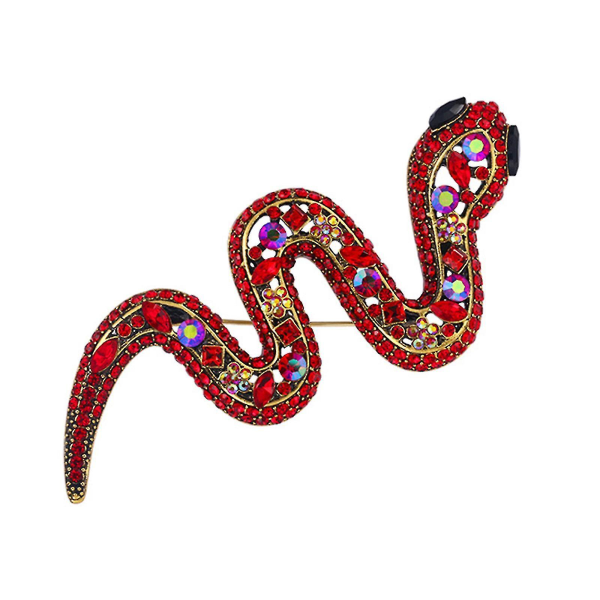 Vintage Snake Brosch För Strass Sjal Pin Shiny Badge Retro Kläder Corsage