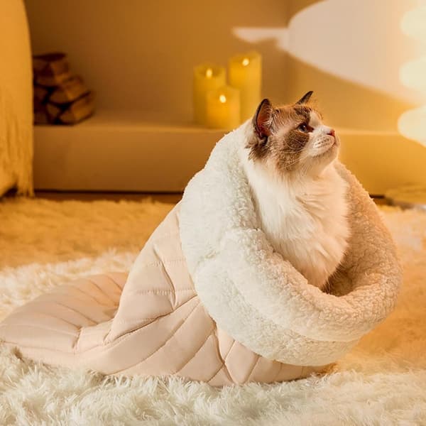 Cat Sleeping Bag - Cat Bed - Soft and Washable - Cute Bear Pattern - Suitable for Cats and Small Pets