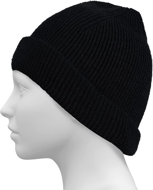 Stickad mössa i 100 % merinoull, unisex, varm vintermössa, mjuk