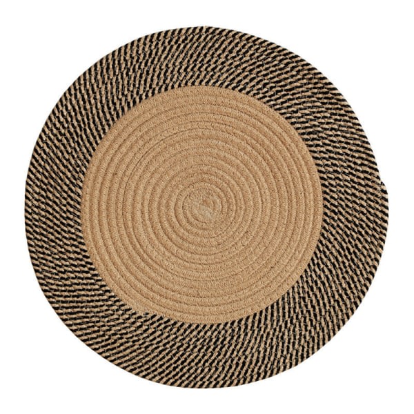 Jute teppe rundt, naturfiber av jute 75cm