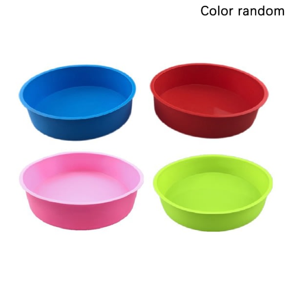 Rund silikoneform 8 form til bagning af fondantdesserter - tilfældig farve, One Size
